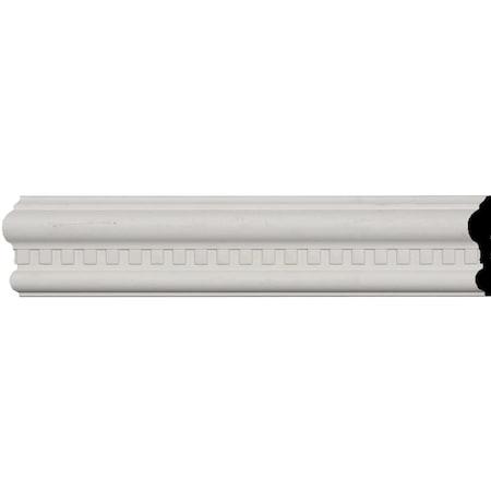 Ekena Millwork 3 1/8"H x 7/8"P x 94 1/2"L, (3/4" Repeat), Windsor Dentil Chair Rail CHA03X00WI